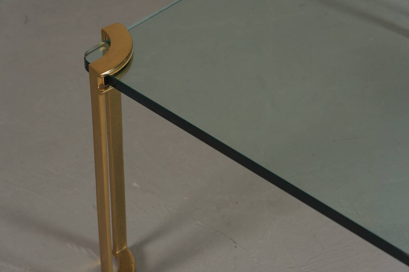 Vintage bronze and glass large coffee table by Peter Ghyczy, Germany 1970s