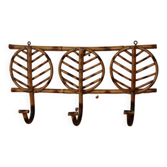 Rattan coat rack