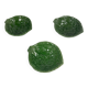 Set of 3 green leaf artichoke barbotine bowls vintage 70s