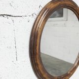 1930 round wooden mirror D58cm
