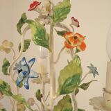 Romantic Vintage Italian Metal 3 Light Cage Chandelier Circa 1930s/40s