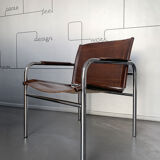 'Klinte' armchair for Ikea, chrome & leather design Tord Bjorklund 1970s chair