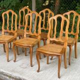 6 Louis XV caned chairs, Regency style