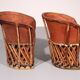 Folk art equipale ostrich chair leather mexico 1970s
