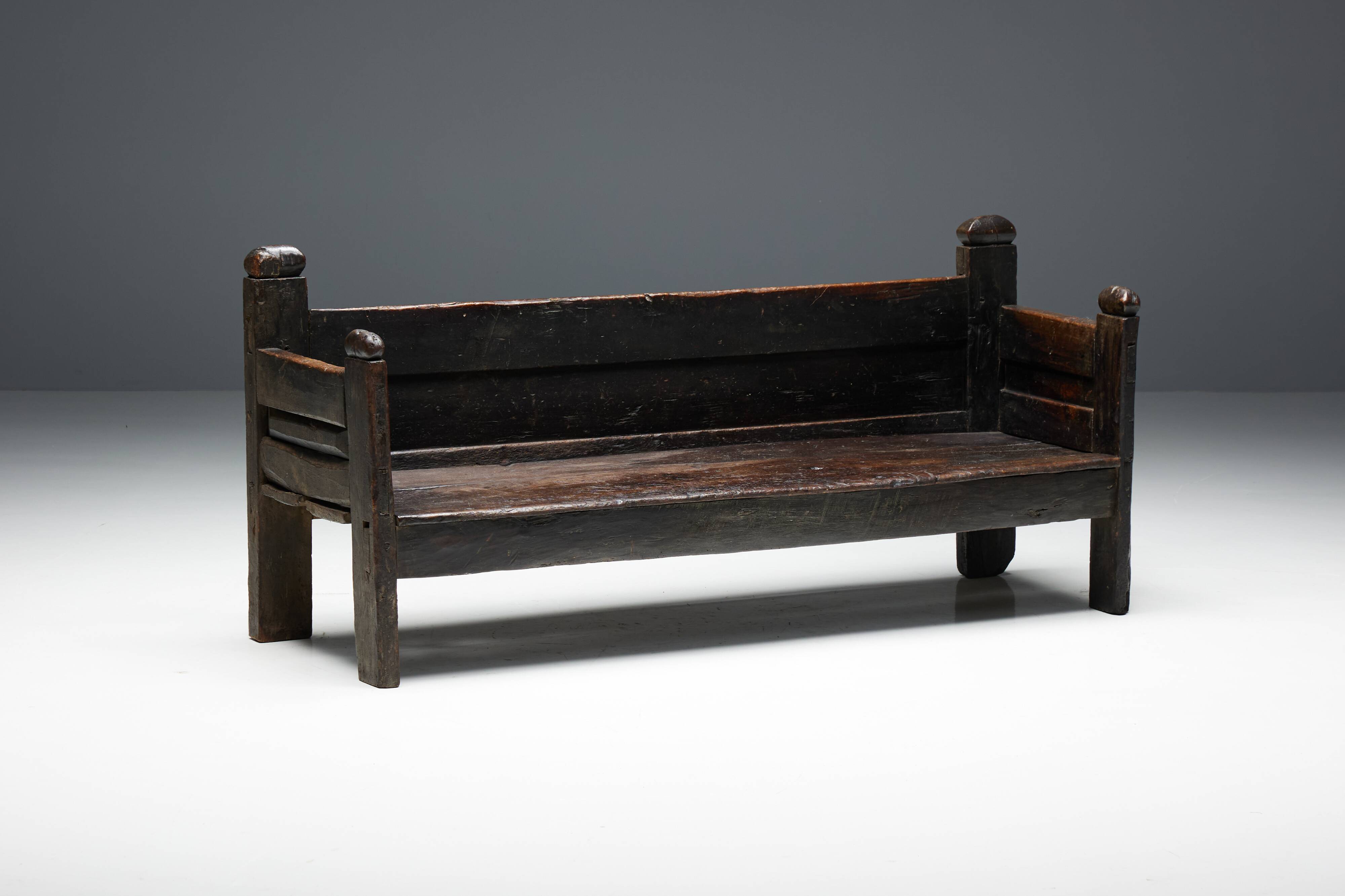 Banc Brutaliste Wabi Sabi, France, 19ème Siècle