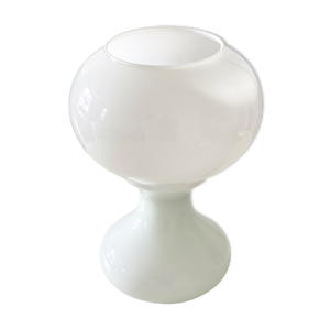 lampe de table en verre vintage blanc, lampe champignon