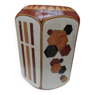 vase of the Keralouve factory (La Louvière Belgium) with geometric pattern of art dice style