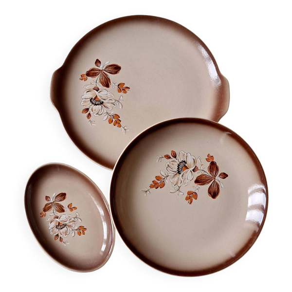 Lot de 3 plats vintage, France