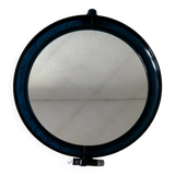 Round blue plexiglass mirror from the 70s