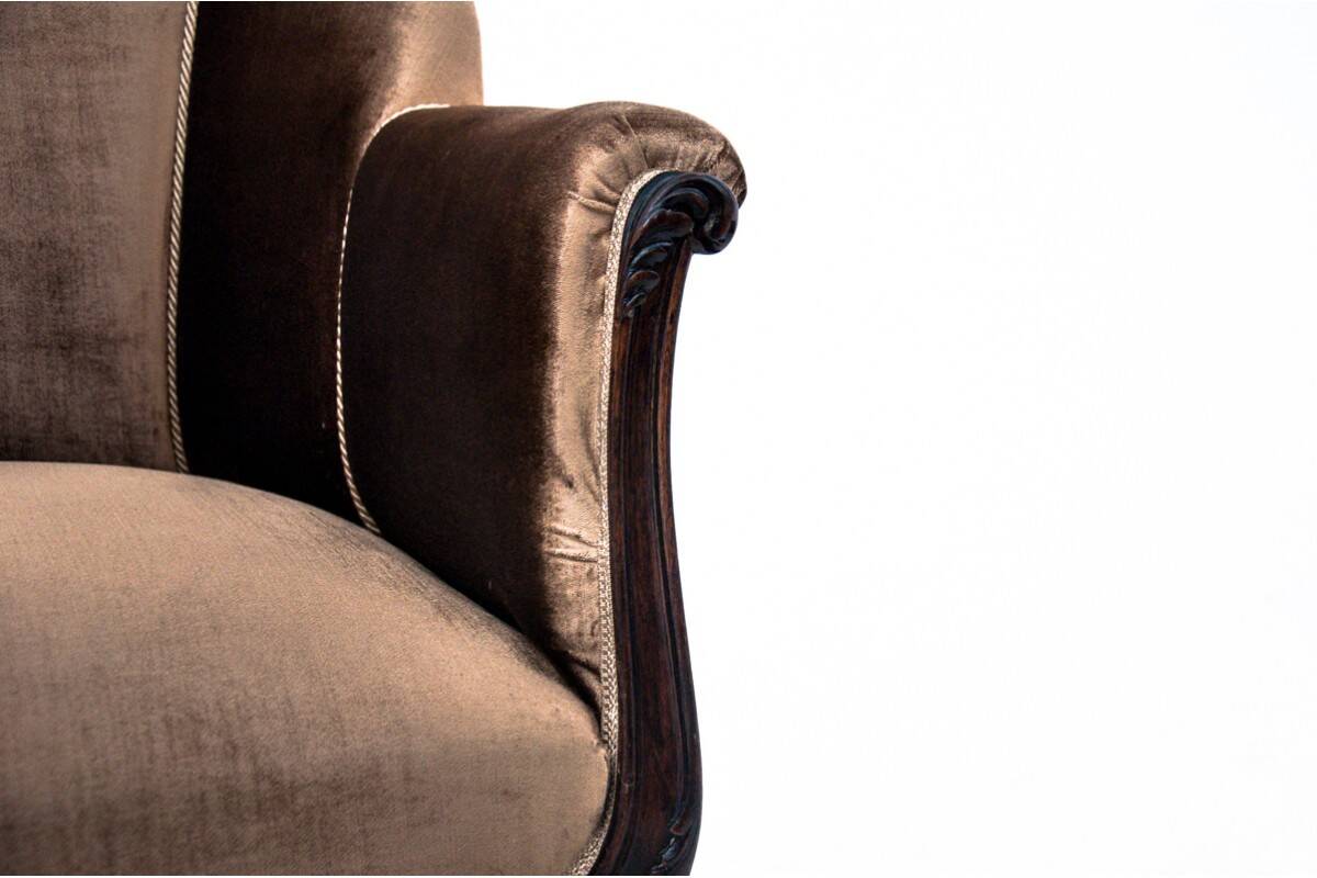 A pair of antique armchairs, Northern Europe, around 1890.