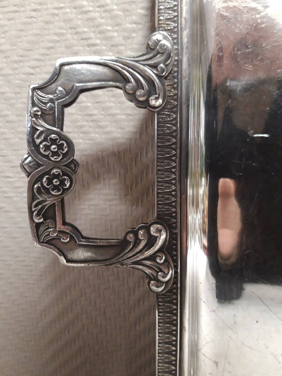 Antique silver-plated service tray – Classic style