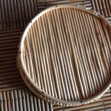Duo of wicker round baskets