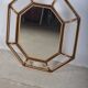 miroir en rotin octogonal