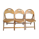 Chaises pliantes bois verni estampillées otk n°23