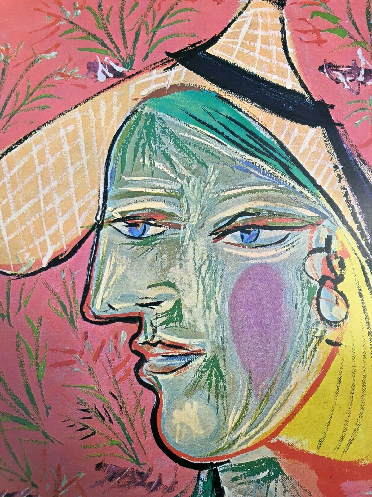 Pablo Picasso 1980 Large Vintage Offset Lithograph From A Painting