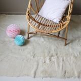 Vintage white goat skin 132 X 120 cm