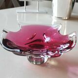 Empty pocket Murano design, blown Art glass, pink tones