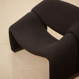 Groovy F598 armchair black by Pierre Paulin for Artifort 70's