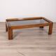 Table vintage années 70 en bois et verre design afra e tobia scarpa