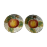 Two pumpkin plates dabbling from St Clément France vintage