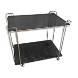 Serving table chrome metal and glass 70