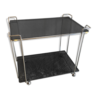 Serving table chrome metal and glass 70