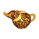Elephant teapot decorated with giraffe cheetah, signed by the brand elephant 1896