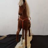 Rocking horse made of wood, fabric and natural horsehair, 1940-1950