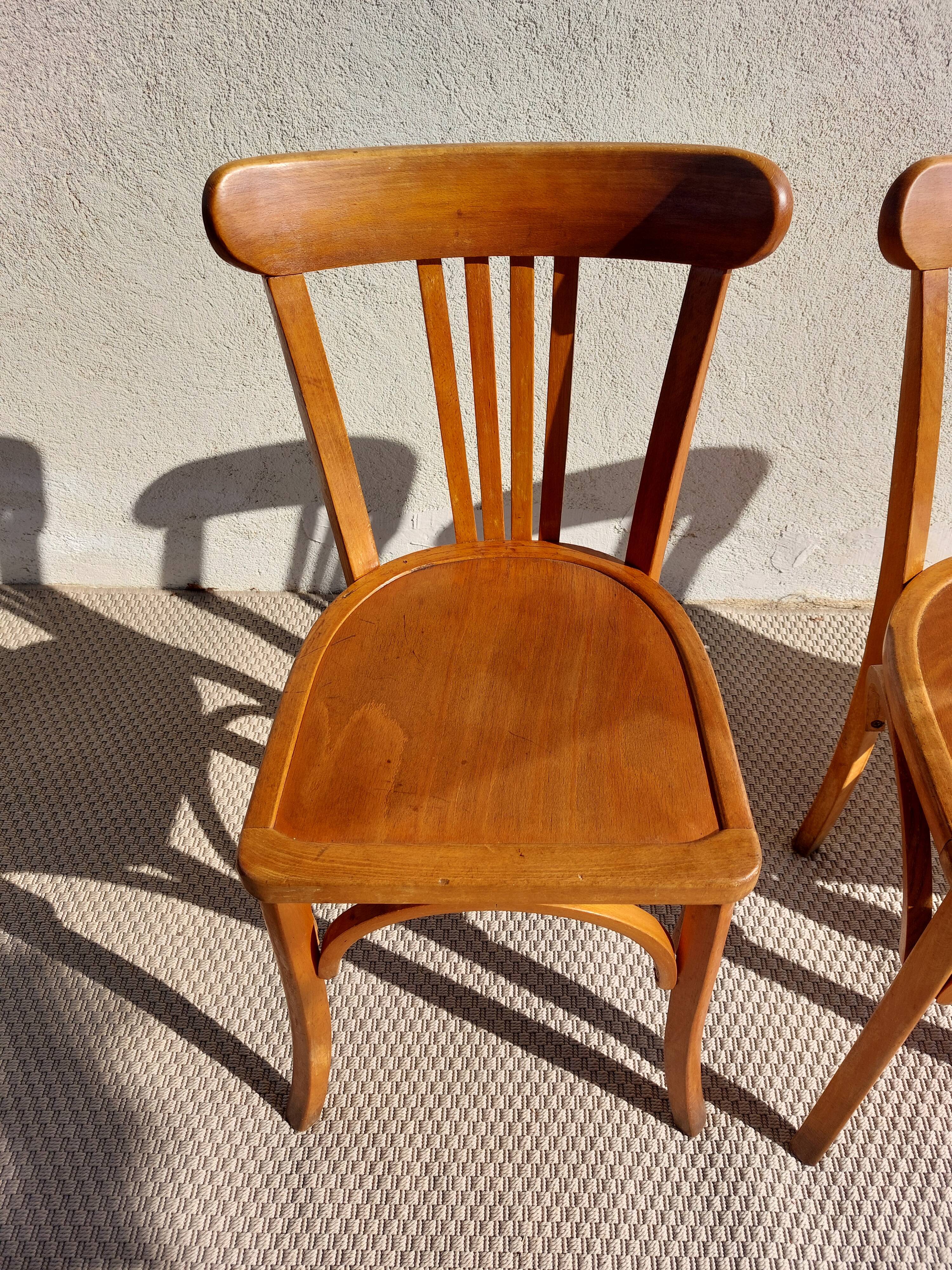 3 Luterma bistro chairs, medium oak finish