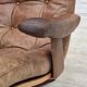 1960s, Scandinavian swivel armchair, brown furniture leather.