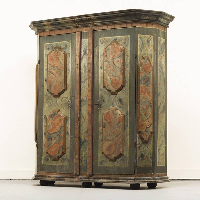 Folk art painted bridal wardrobe