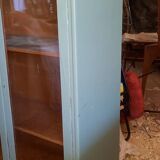 Green patina wooden display cabinet