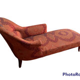 Old daybed reupholstered with nine cashmere fabrics from the 1950s