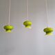 Vintage suspension trio in green opaline, 1960s-70s