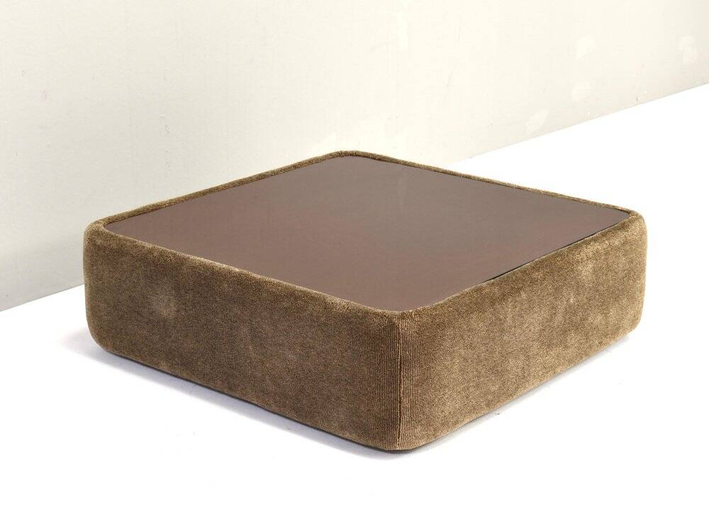 Vintage Italian coffee table in mohair by Mario Bellini for Cassina, 1970