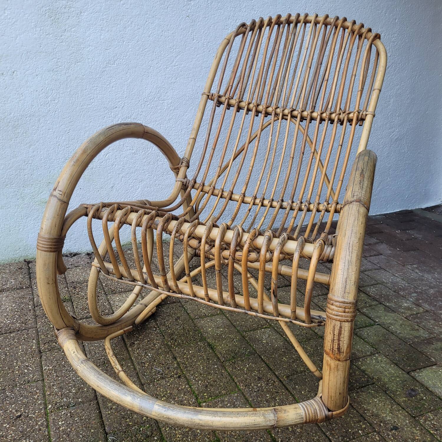 1960s Rattan Rocking Chair