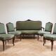 Set of antique living room furniture with a 3-seater sofa and 4 Louis XV armchairs.