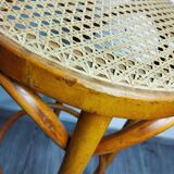 High stool with cane seat