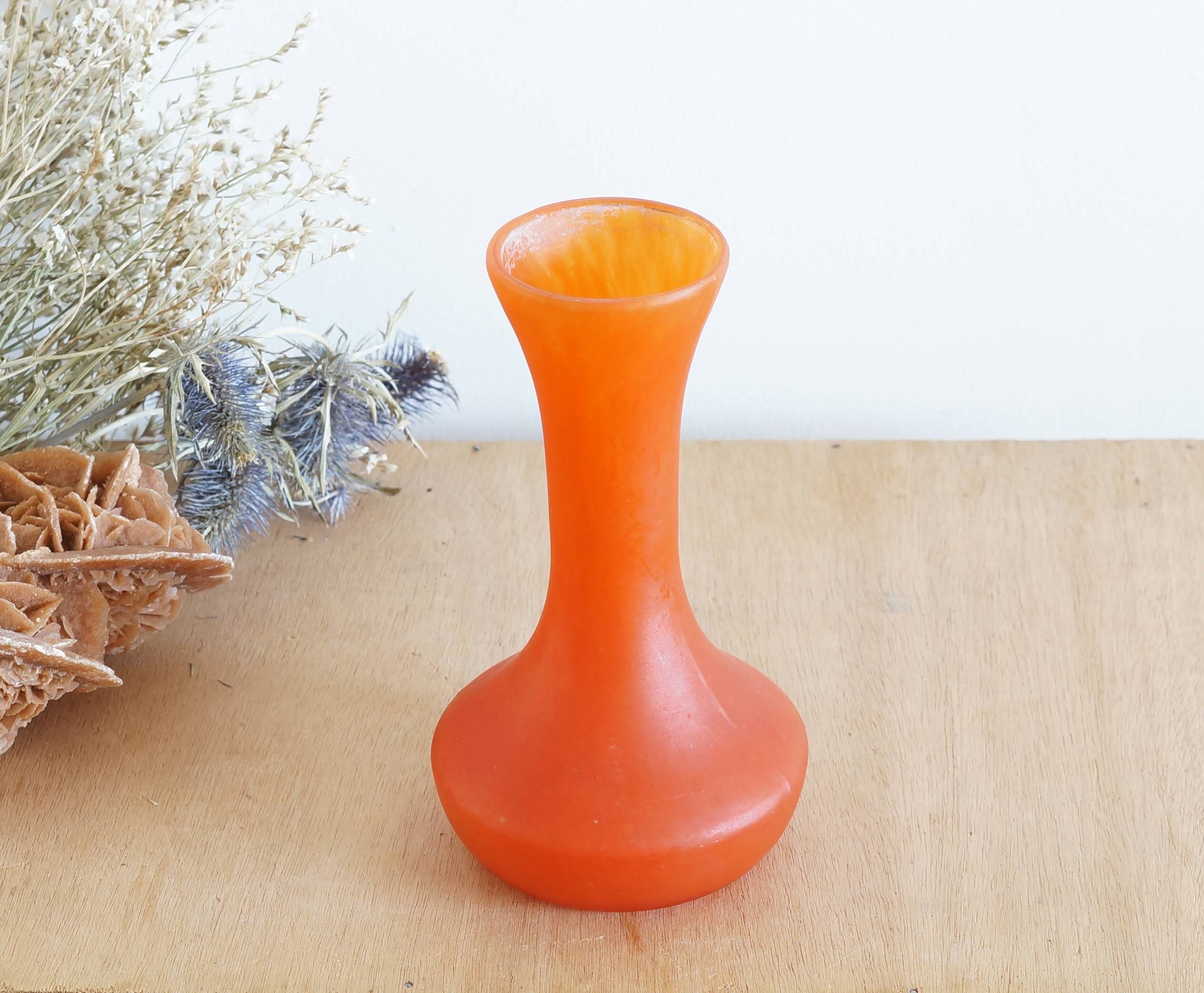 Art Nouveau vase in orange glass paste