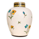 Art Deco vase by Louis Dage, frosted enamel and hand-painted floral decoration, years.