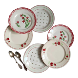 Old mismatched earthenware dessert plates