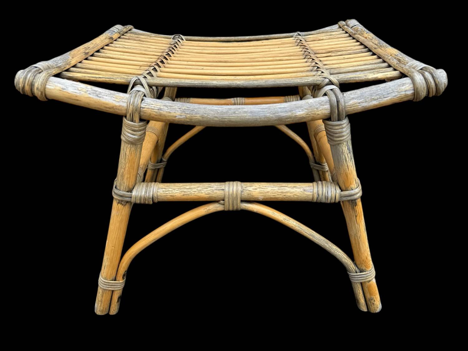 Rattan stool from the 70s France