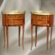 Pair of Bedside Tables / Salon in Marquetry Transition Style Louis XV/Louis XVI