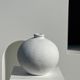 Handcrafted terracotta ball vase painted white H:24 D:26