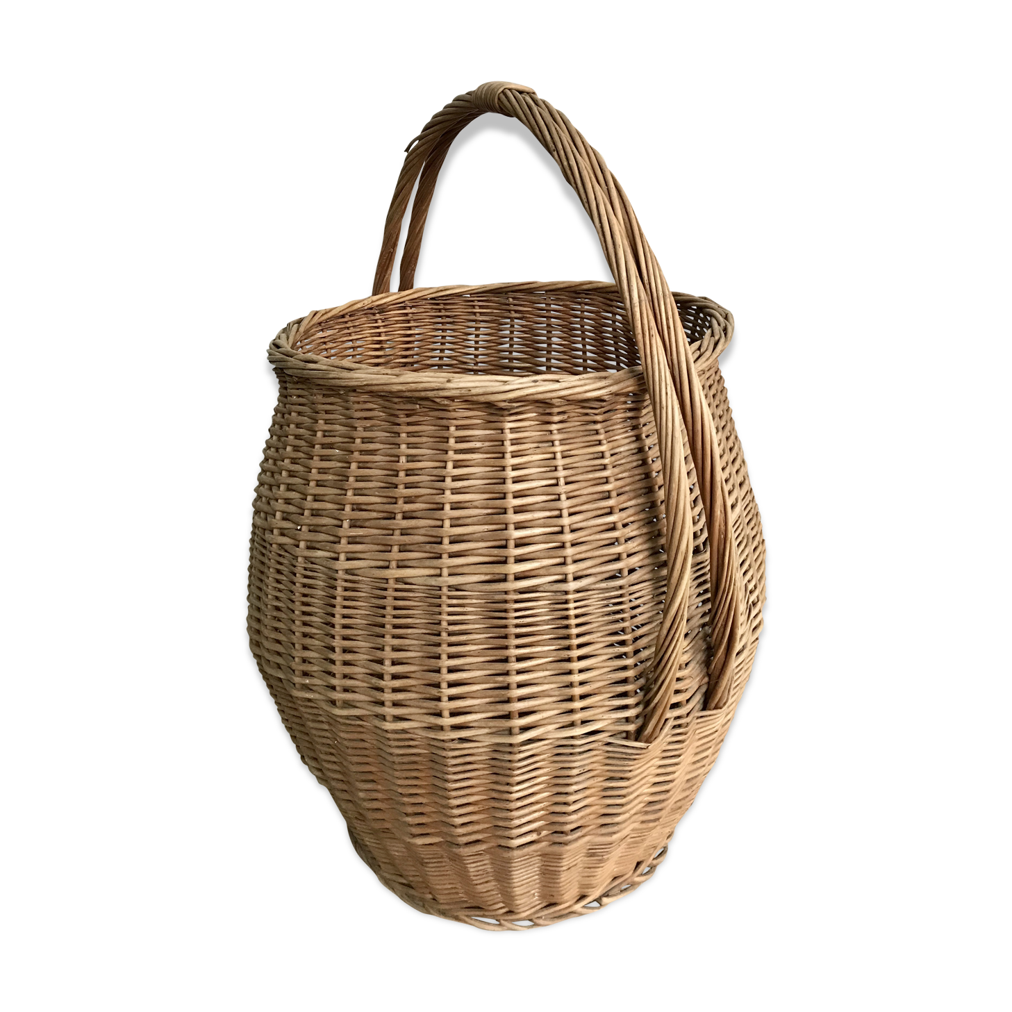 Panier en osier vintage 70 cm