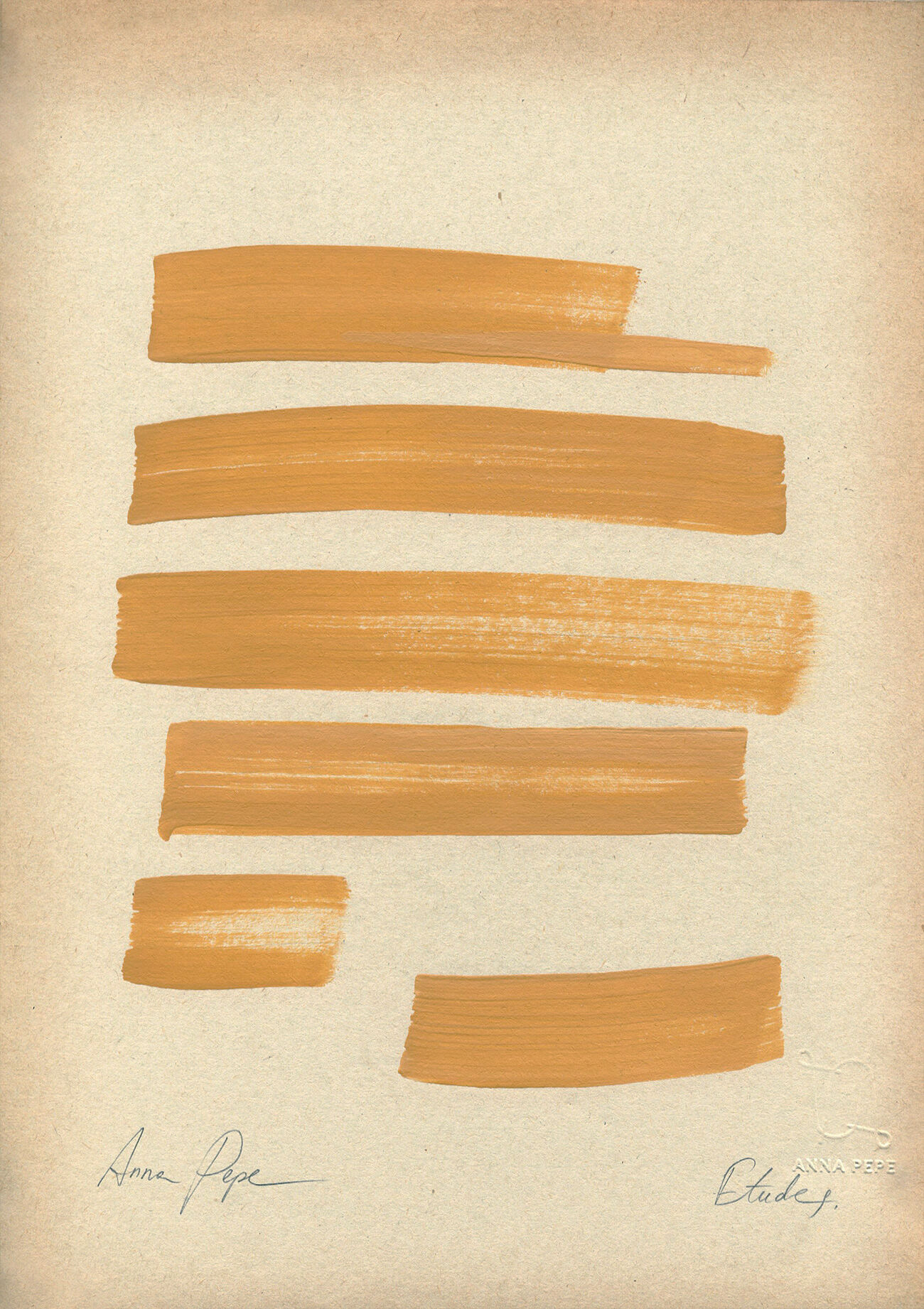 "Etudes" Original painting on vintage paper