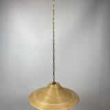 Pencil Reed Rattan Bamboo Hanging Pendant Lamps, Italy, 1970s, Set of 2