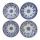 4 mismatched Gien dessert plates