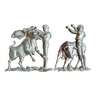 Décorations bas relief sculpture en métal moulé - 2 scènes de tauromachie