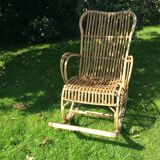 Rocking-chair en rotin